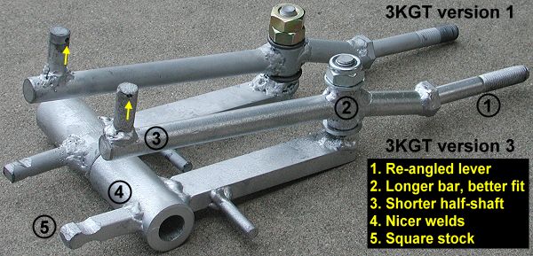 3KGT shifters ver 1 & 3 oblique
 view