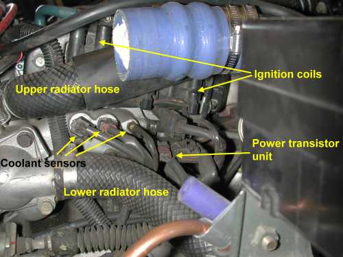 Ignition power transistor units and nearby components