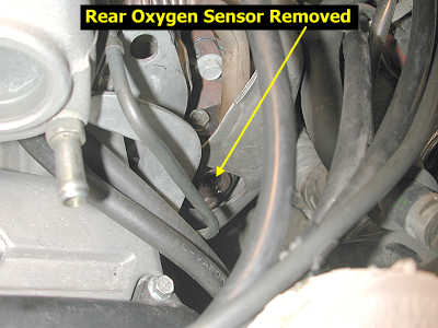 Rear O2 sensor removed