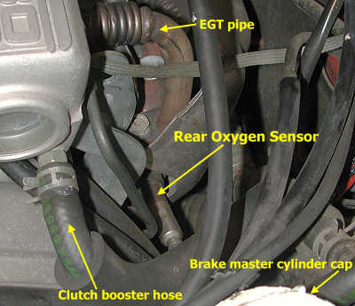 Rear O2 sensor after IC pipe removed